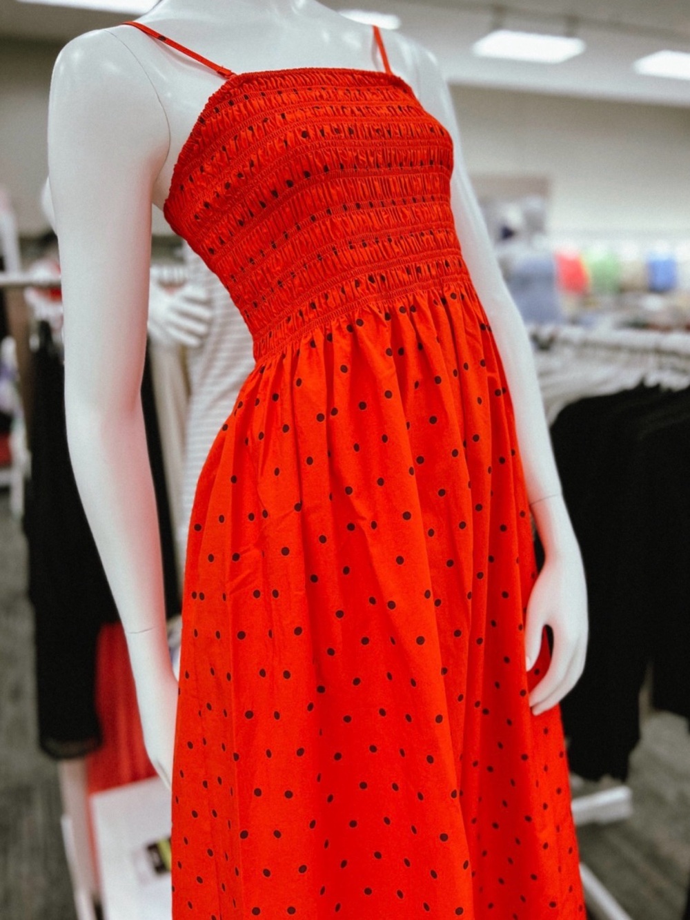 Red Polka Dot Smocked Sundress